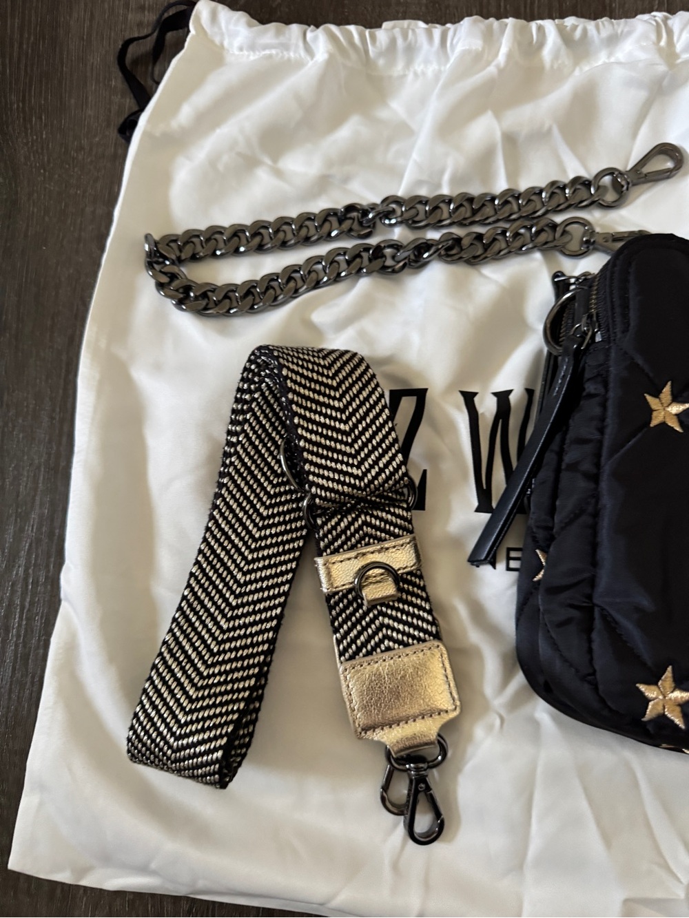 MZ Wallace Embroidered Stars Bowery Crossbody Bag - Picture 3 of 8